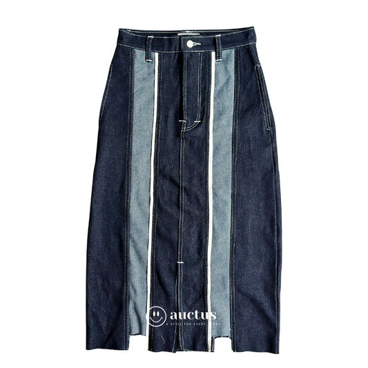 Rain Stripe Denim Skirt