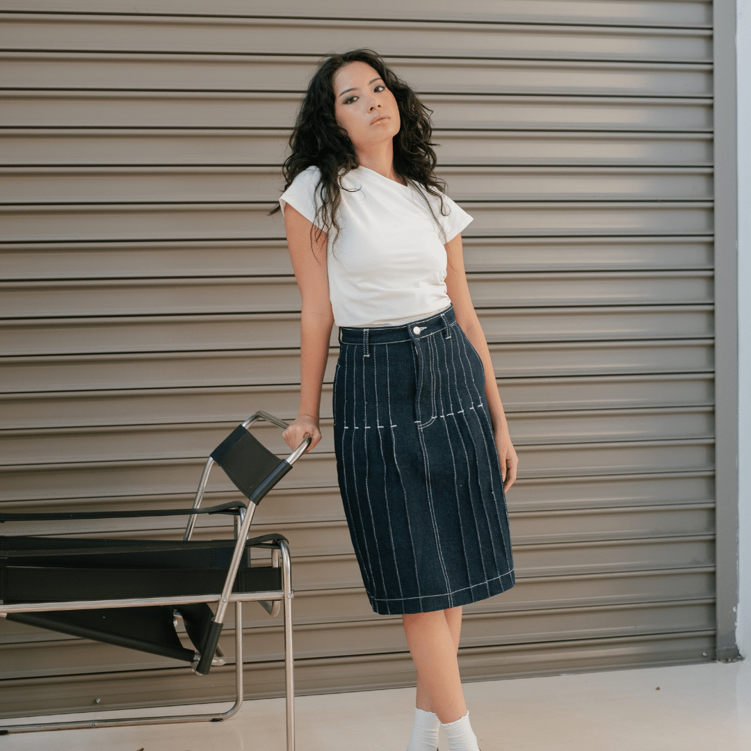 Claire Midi Denim Skirt