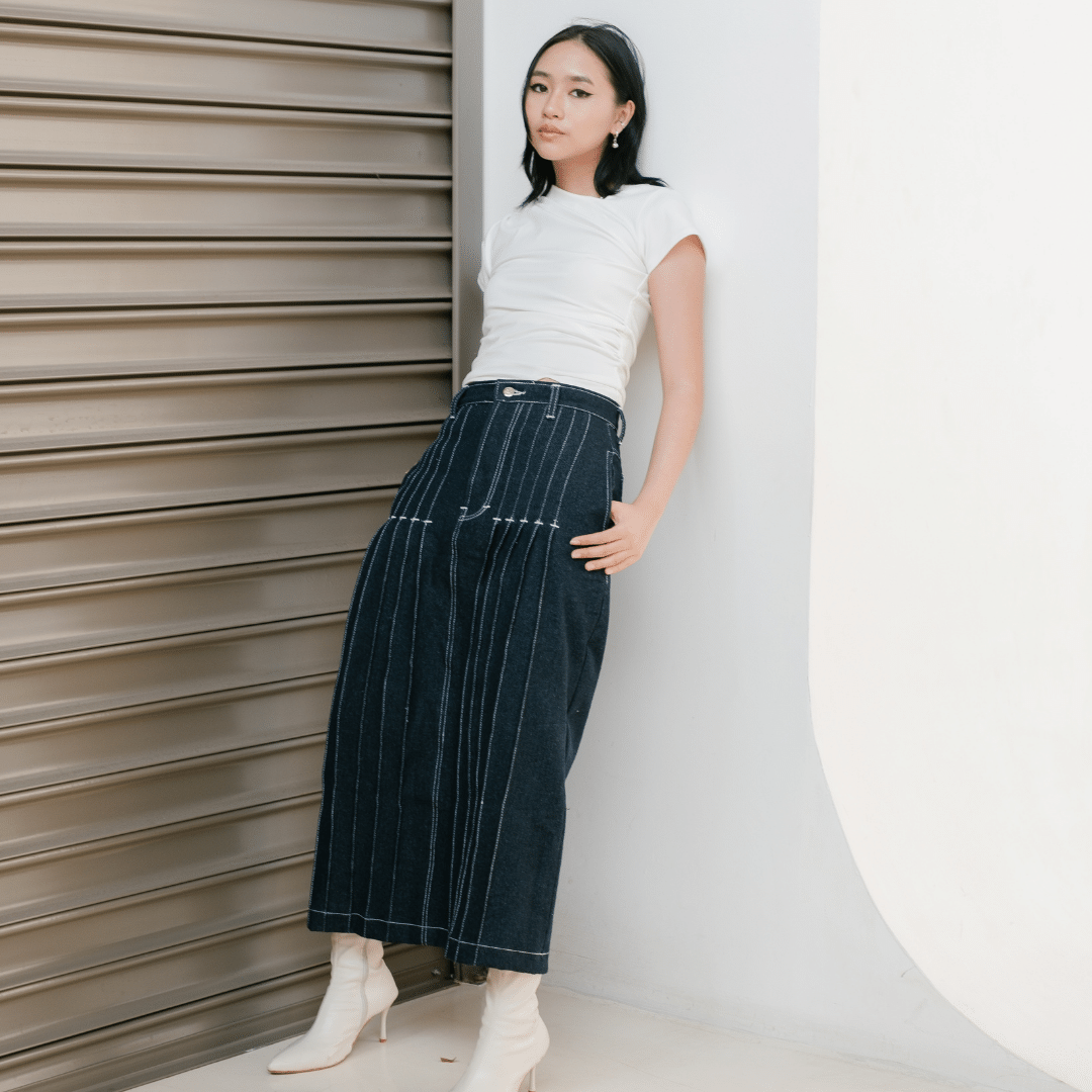 Claire Midi Denim Skirt