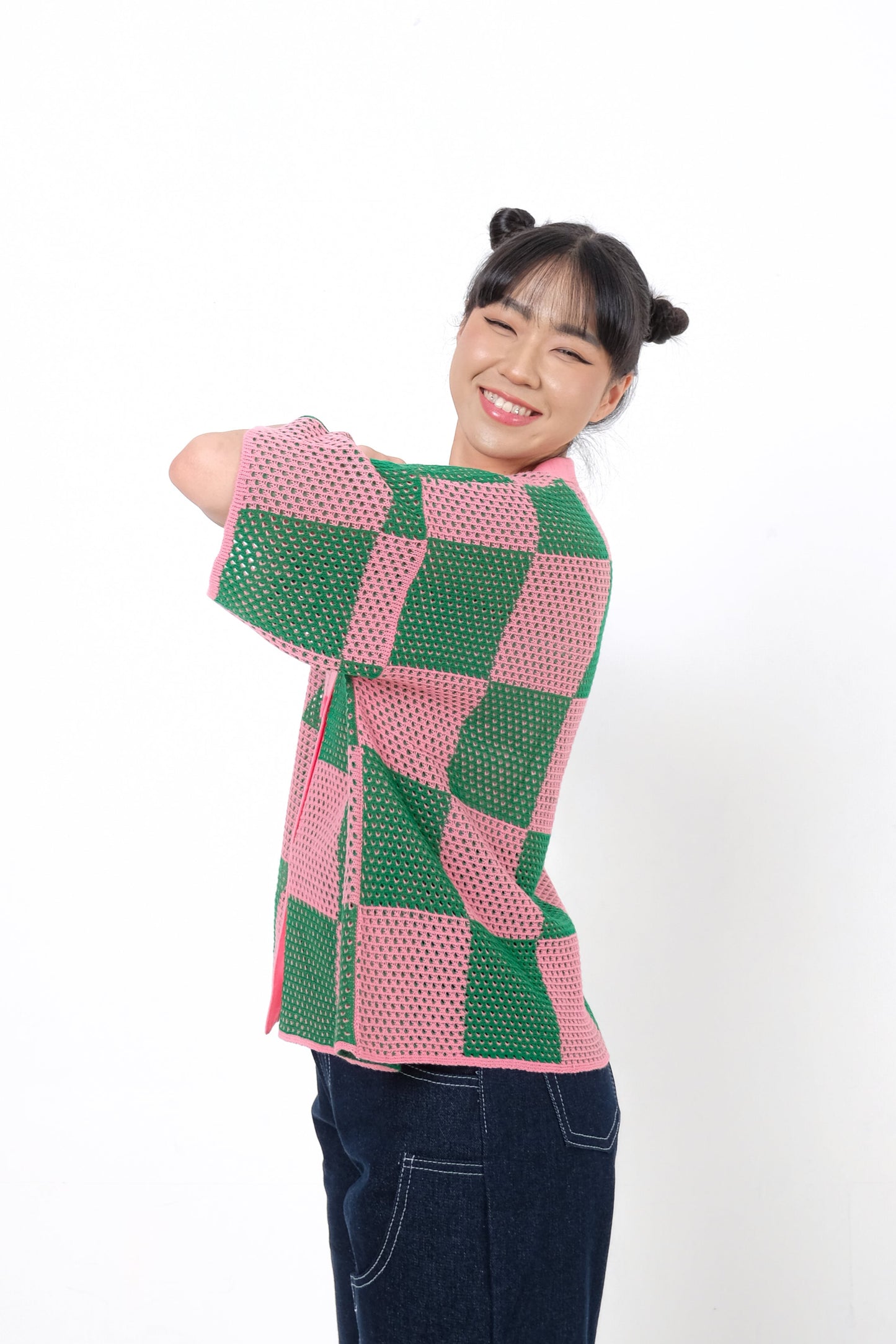 Alfie Checkered Knit Top