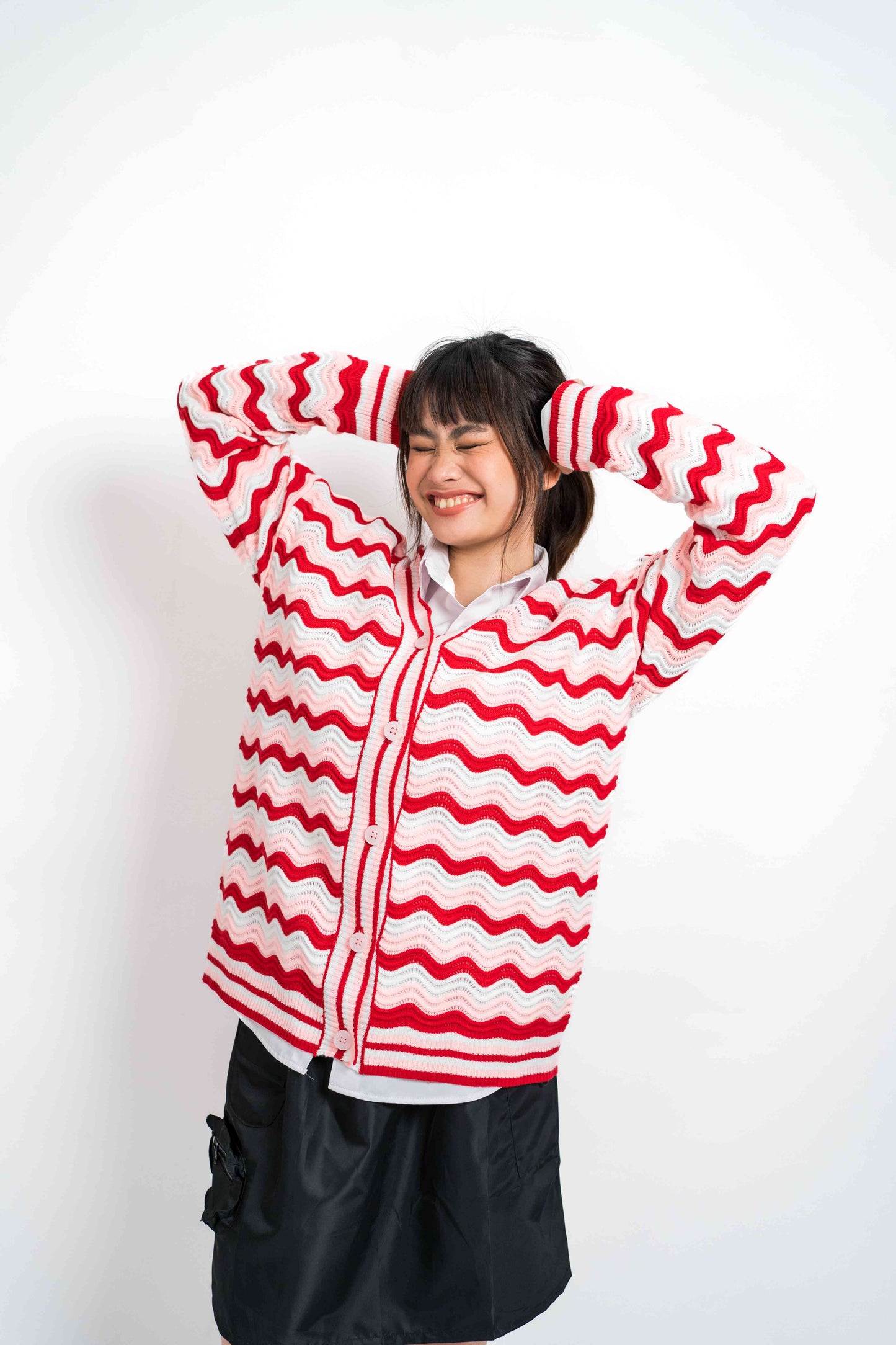 Carol Wavy Knit Cardigan