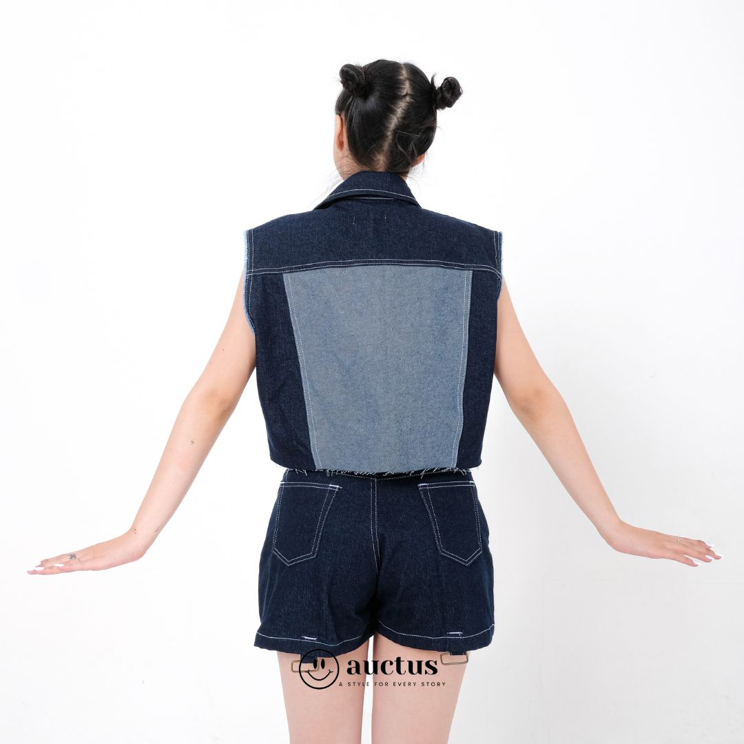 Savoir Crop Denim Vest